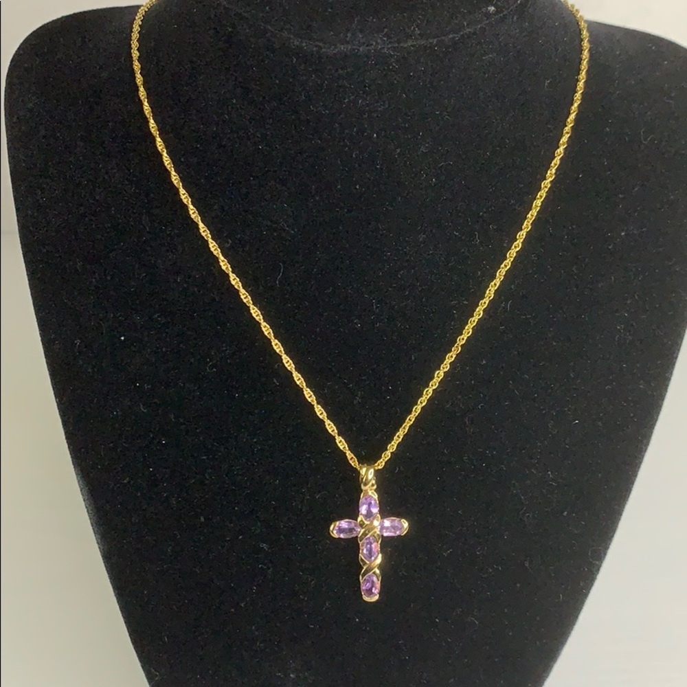 Amethyst Gold Cross